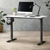 Oikiture Electric Standing Desk Single Motor Black&White 120cm