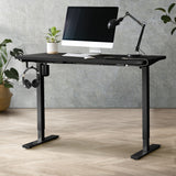 Oikiture Electric Standing Desk Single Motor 140cm Black - Rear View