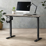 Oikiture 140CM Electric Standing Desk Adjustable Black&Grey-Oak