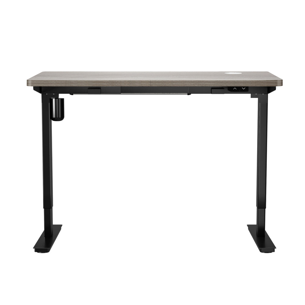 Oikiture 140CM Electric Standing Desk Adjustable Black&Grey-Oak