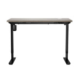 Oikiture 140CM Electric Standing Desk Adjustable Black&Grey-Oak - Close-Up Angle