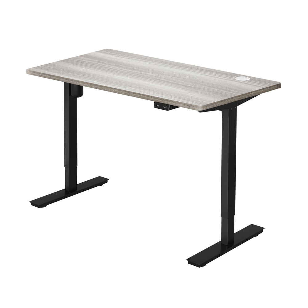 Oikiture 140CM Electric Standing Desk Adjustable Black&Grey-Oak