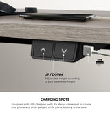 Oikiture 140CM Electric Standing Desk Adjustable Black&Grey-Oak