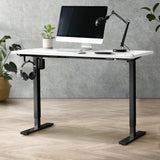 Oikiture Electric Standing Desk Single Motor Black&White 140CM