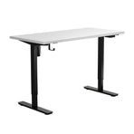 Oikiture Electric Standing Desk Single Motor Black & White 140cm