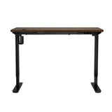 Oikiture Electric Standing Desk Single Motor Black&Walnut 140CM