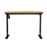 Oikiture Electric Standing Desk Single Motor Black&Oak 150cm - Side View