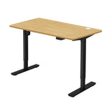 Oikiture Electric Standing Desk Single Motor Black&Oak 150cm