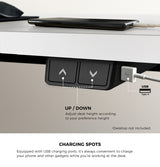 Oikiture Electric Standing Desk Single Motor Black&White 150cm