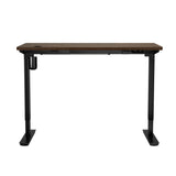 Oikiture Electric Standing Desk Single Motor Black&Walnut 150cm
