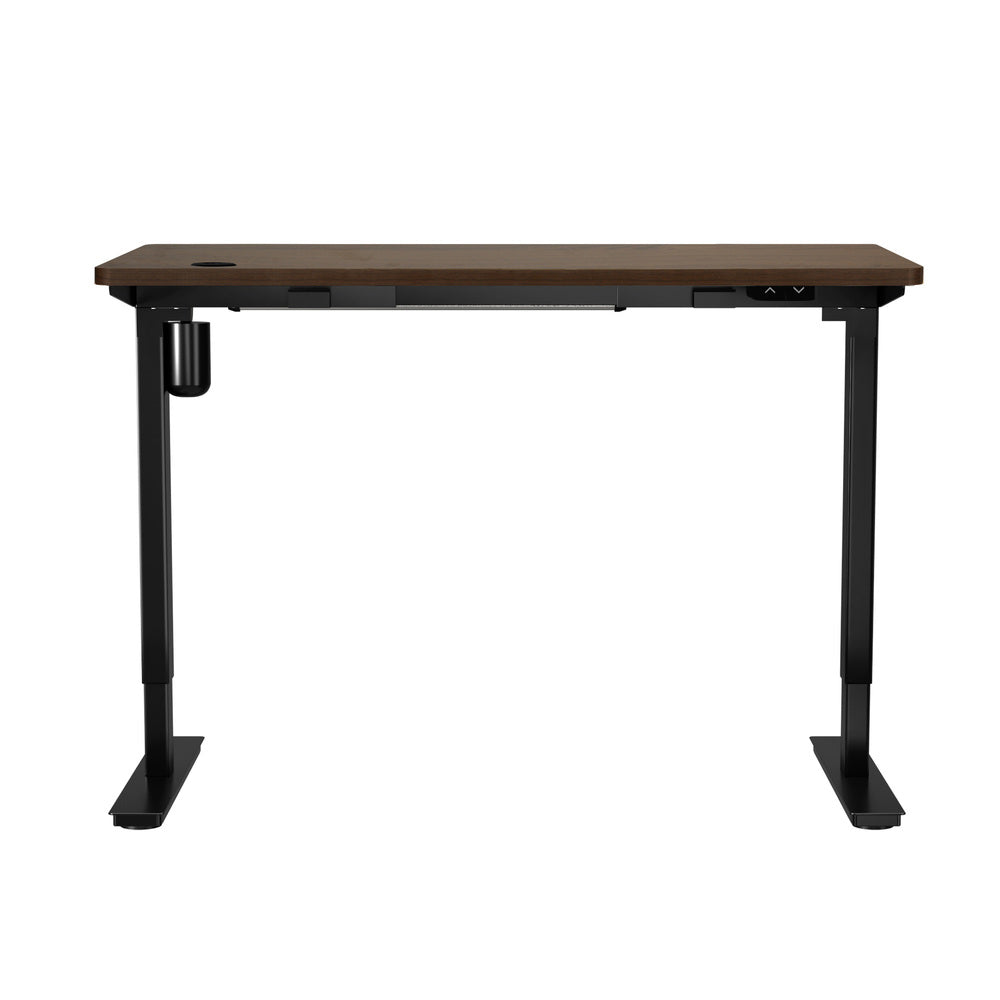 Oikiture Electric Standing Desk Single Motor Black&Walnut 150cm