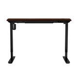 Oikiture 150cm Electric Standing Desk with Drawer Adjustable Black & Walnut - Front View