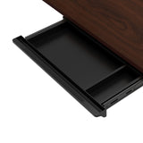 Oikiture 150cm Electric Standing Desk with Drawer Adjustable Black & Walnut - Close-Up Angle