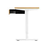 Oikiture 150cm Electric Standing Desk w/ Drawer Adjustable White Oak - 45-Degree Angle