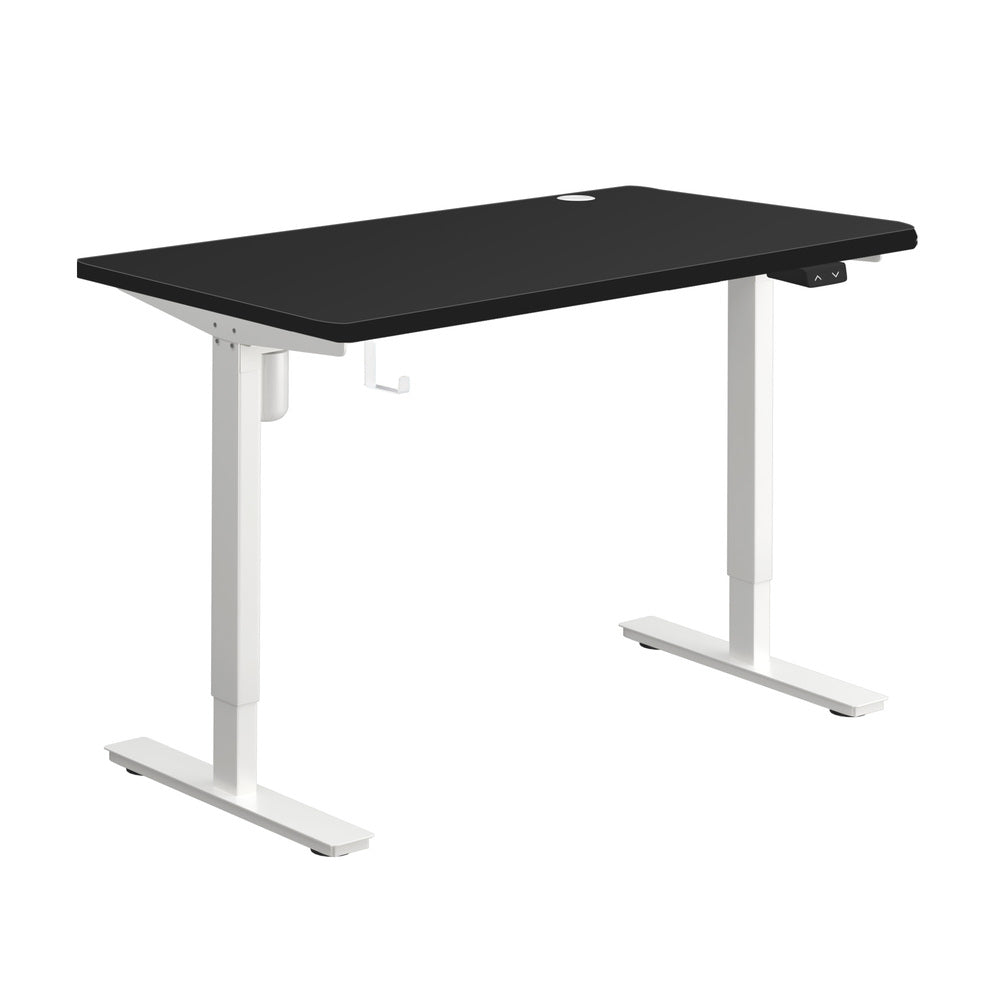 Oikiture Electric Standing Desk Single Motor Walnut&Black 120cm