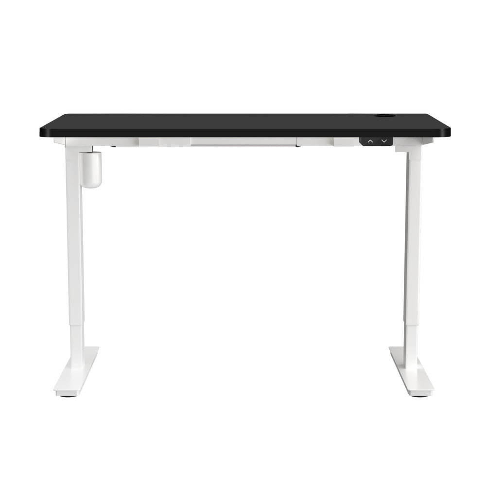 Oikiture Electric Standing Desk Single Motor Walnut&Black 120cm
