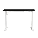 Oikiture Electric Standing Desk Single Motor Walnut&Black 120cm - Side View