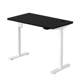Oikiture Electric Standing Desk Single Motor Walnut&Black 120cm