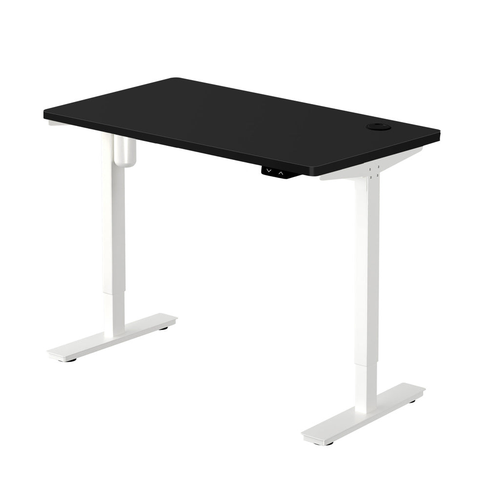Oikiture Electric Standing Desk Single Motor Walnut&Black 120cm