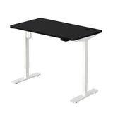 Oikiture Electric Standing Desk Single Motor Walnut&Black 120cm - Top-Down View