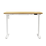 Oikiture Electric Standing Desk Single Motor White&Oak 120cm