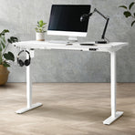 Oikiture Electric Standing Desk Single Motor White 120cm
