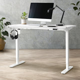 Oikiture Electric Standing Desk Single Motor White 120cm - Side View