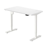 Oikiture Electric Standing Desk Single Motor White 120cm - Close-Up Angle