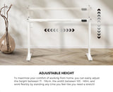 Oikiture Electric Standing Desk Single Motor White 120cm - 45-Degree Angle