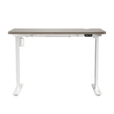 Oikiture 140CM Electric Standing Desk Adjustable White&Grey-Oak
