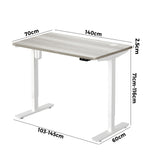 Oikiture 140CM Electric Standing Desk Adjustable White&Grey-Oak