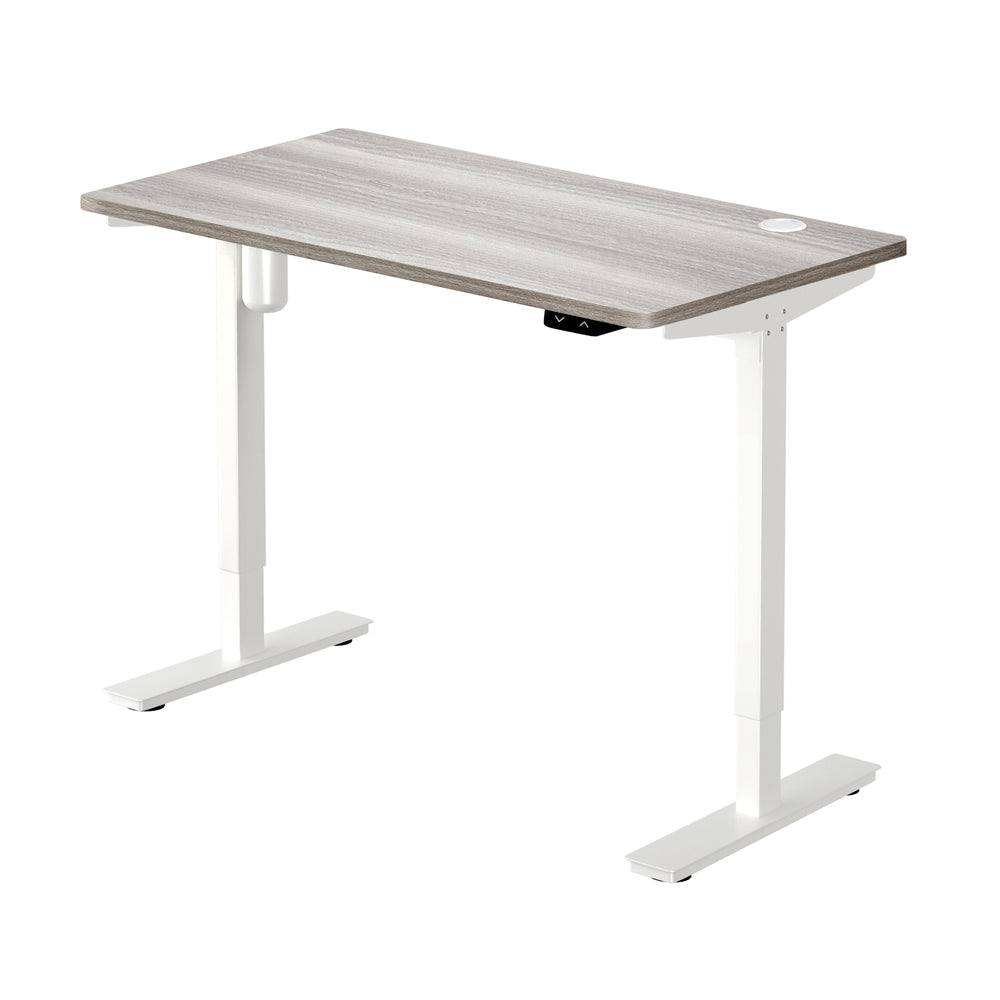 Oikiture 140CM Electric Standing Desk Adjustable White&Grey-Oak
