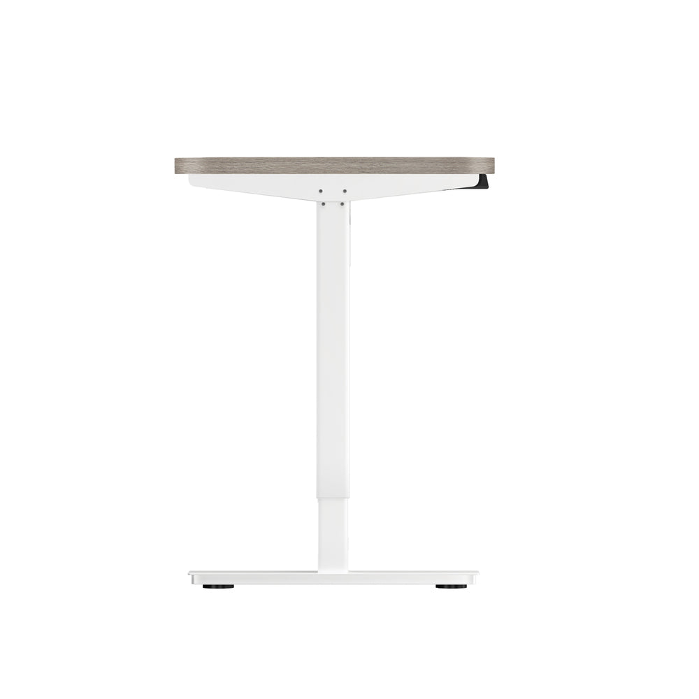 Oikiture 140CM Electric Standing Desk Adjustable White&Grey-Oak