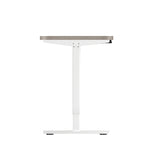 Oikiture 140CM Electric Standing Desk Adjustable White&Grey-Oak - 45-Degree Angle