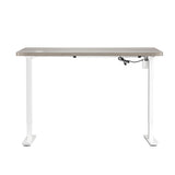 Oikiture 140CM Electric Standing Desk Adjustable White&Grey-Oak