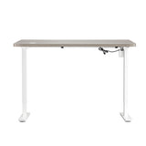 Oikiture 140CM Electric Standing Desk Adjustable White&Grey-Oak - Extra Image