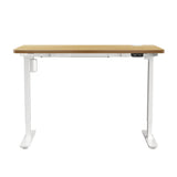Oikiture Electric Standing Desk Single Motor White&Oak 140CM