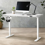 Oikiture Electric Standing Desk Single Motor White 140CM