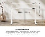Oikiture Electric Standing Desk Single Motor White 140CM
