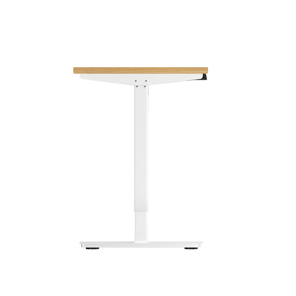 Oikiture Electric Standing Desk Single Motor White&Oak 150cm