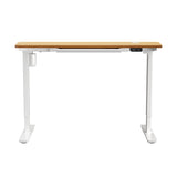 Oikiture 150cm Electric Standing Desk with Drawer Adjustable White & Oak - Side View