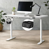 Oikiture Electric Standing Desk Single Motor White 150cm - Side View