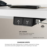Oikiture Electric Standing Desk Single Motor White 150cm - Close-Up Angle