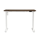 Oikiture Electric Standing Desk Single Motor White&Walnut 150cm