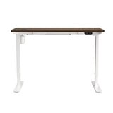 Oikiture Electric Standing Desk Single Motor White&Walnut 150cm - Close-Up Angle