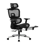 Oikiture Office Desk and Chair Set Mesh Ergonomic Chair Sit-stand Desk Black&Oak - 45-Degree Angle