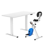 Artiss Under Desk Folding X-Bike with 140cm Automatic Standing Desk Magnetic Resistance White