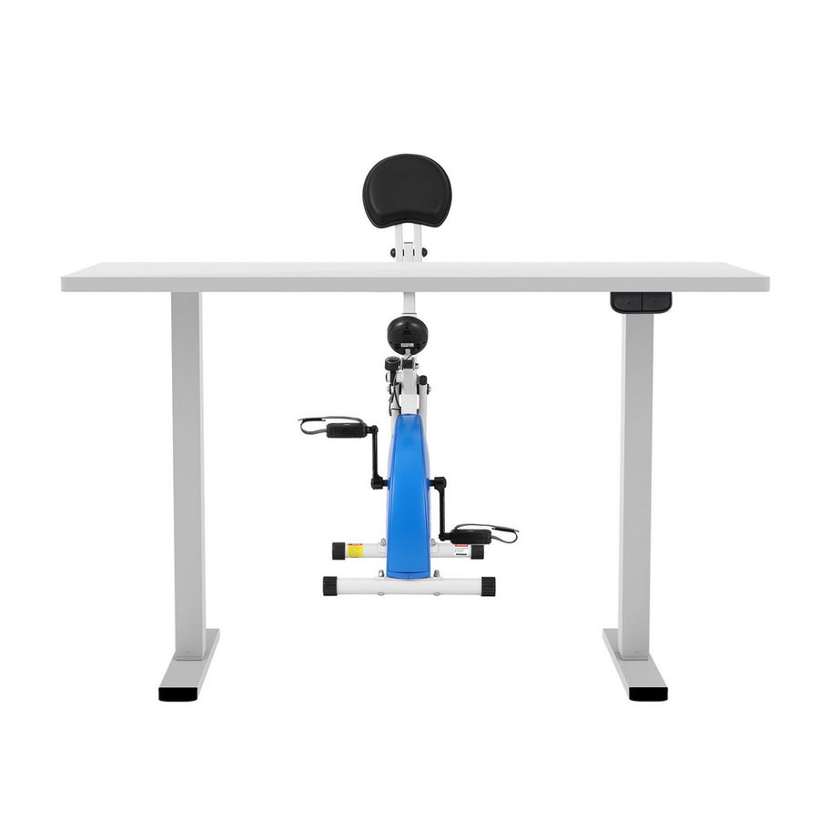Artiss Under Desk Folding X-Bike with 140cm Automatic Standing Desk Magnetic Resistance White