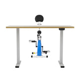 Artiss Under Desk Folding X-Bike with 140cm Automatic Standing Desk Magnetic Resistance Oak - Side View