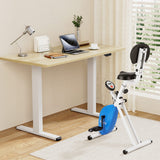 Artiss Under Desk Folding X-Bike with 140cm Automatic Standing Desk Magnetic Resistance Oak - Close-Up Angle